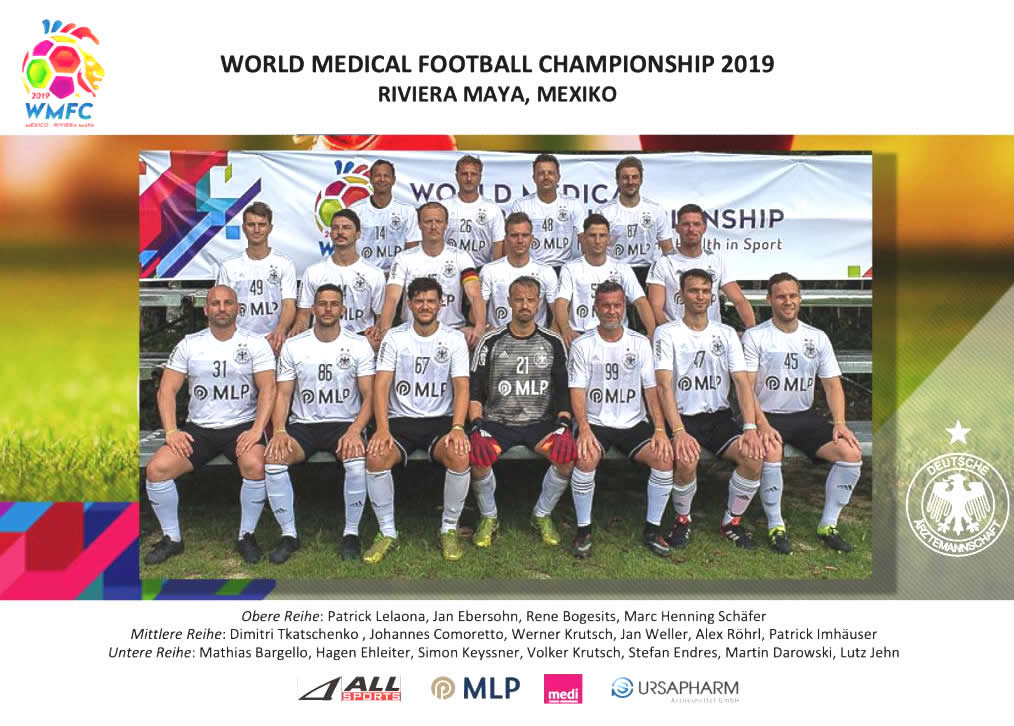 Deutsche Fußball-Ärztemannschaft im Jahr 2019